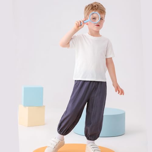 GFQLONG Baby Boys Girls Soft Summer Solid Color Hippie Harem Pants Elastic Waist Casual Trousers Cargo Long Bloomers4