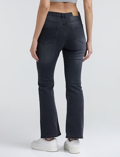 Image of INKD Women's Flared Bootcut Jeans - High-Rise | Enzyme Wash | Classic 5 Pocket Styling | Jeans for Women (Available in Plus Sizes)