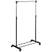 Produktbild MSV Kleiderständer, Garderobenständer mit Leichtlaufrollen und einer Kleiderstange höhenverstellbar - 81 x 42 x 100-170 cm