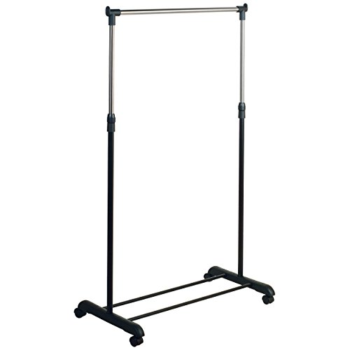Preisvergleich Produktbild MSV Kleiderständer, Garderobenständer mit Leichtlaufrollen und einer Kleiderstange höhenverstellbar - 81 x 42 x 100-170 cm