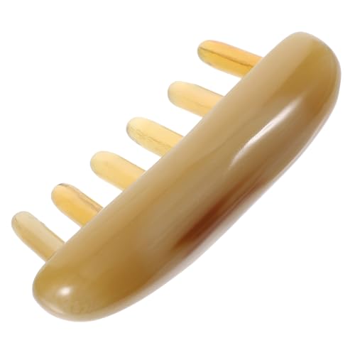 DRESSOOS Ox Horn Comb mit Breiten Zähnen Natürliches Horn massagegerät für Kopfhaut stimulation Entspannende Gua Sha Anwendung Hautfreundlich Langlebig für Männer und Frauen