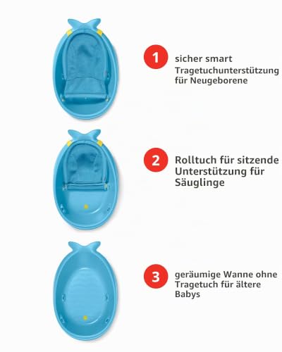 Skip Hop Moby Babybadewanne 3-in-1 mit Smart Sling – Neugeborenen- & Kleinkind-Badewanne 0–11 kg – Anti-Rutsch, ergonomisch, BPA-frei… – Ansicht 4