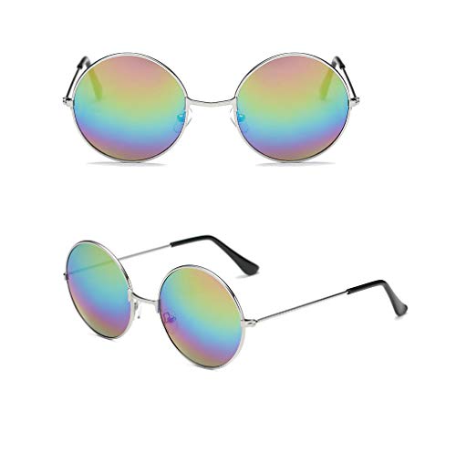 PENTA ANGEL 2Pcs Colored Round Retro Sunglasses3