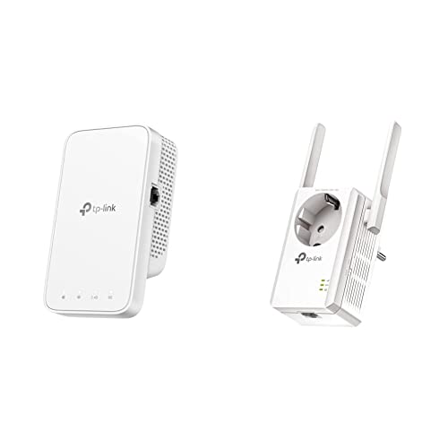 TP-Link RE330 WLAN Verstärker Repeater AC1200 (867MBit/s 5GHz + 300MBit/s 2,4GHz, WLAN Verstärker, App Steuerung, Signalstärkeanzeige) weiß & TL-WA860RE WLAN Repeater mit Steckdose weiß
