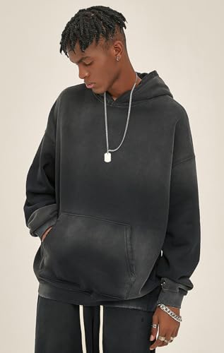 Mi Bo Tong Mens Acid Wash Hoodies Couples Fall Pullover Oversized Heavyweight Vintage Sweatshirts for men Y2K Clothes3