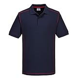 Portwest Unisex B218 Essential Poloshirt, zweifarbig, Marineblau/Rot, Größe L Polohemd, L
