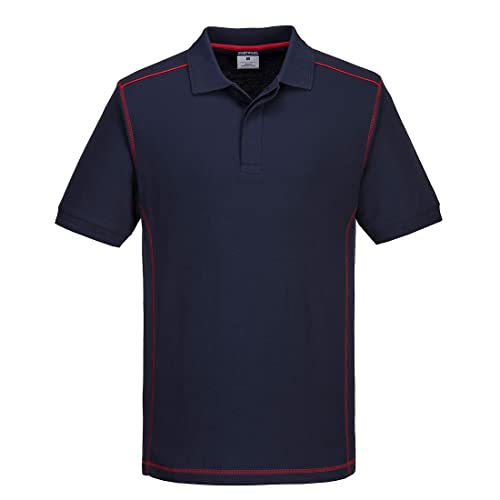 Portwest B218 - Essential Two Tone Polo Shirt - Navy/Red - Size: M