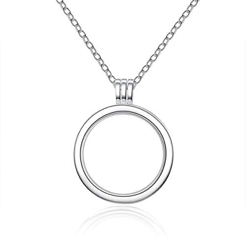 Collane con ciondolo medio galleggiante in argento sterling 100% 925 adatte a piccoli ciondoli per gioielli da donna