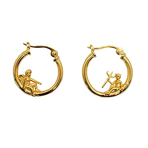 Boucles d'oreilles en cuir rouge bleu HMJGDZG création artisanale