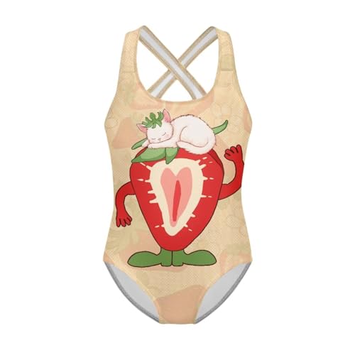 Image of Girls One Piece Swimsuits Size 5-14 Kawaii Gymnastics Leotard for Beach Vacations