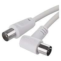 EMOS Antennenkabel, Koaxialkabel, Fernsehkabel 5 m, Koax-Kabel für Digitales Fernsehen, TV, Receiver, SAT, doppelt abgeschirmt, gerader Koax-Stecker auf gewinkelte Koax-Buchse (90° Grad)