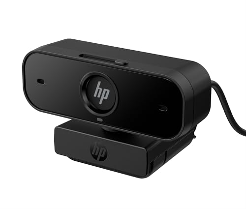 HP Webcam 430 FHD 1080p, Enfoque automático, rotación de 360°, Campo de visión de hasta 85°, Doble micrófono reducción de Ruido, Compatible Zoom, Tapa de privacidad, Color Negro