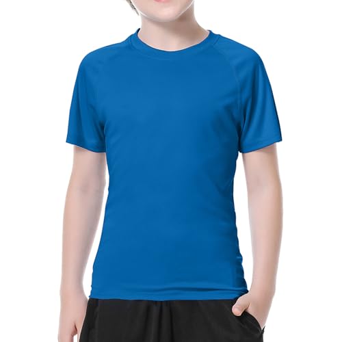 GarBull Kinder UV Shirt Badeshirt UPF50+ Schwimmshirt Jungen Langarm/Kurzarm Vest Schnelltrocknend Rashguard für Jungen