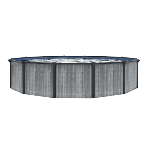 Blue Wave San Pedro 18-ft Round 52-in Deep 6-in Top Rail Above Ground Steel Wall Swimming Pool Package