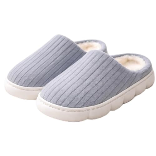 Pantufa Chinelo Nuvem Feminina em Pelúcia Sintética, Sola Antiderrapante, Confortável, Adulto e Infantil (1, Cinza, 37-38 BR/China42-43, BR, Adulto, Faixa Numérico, M, 37, 38)