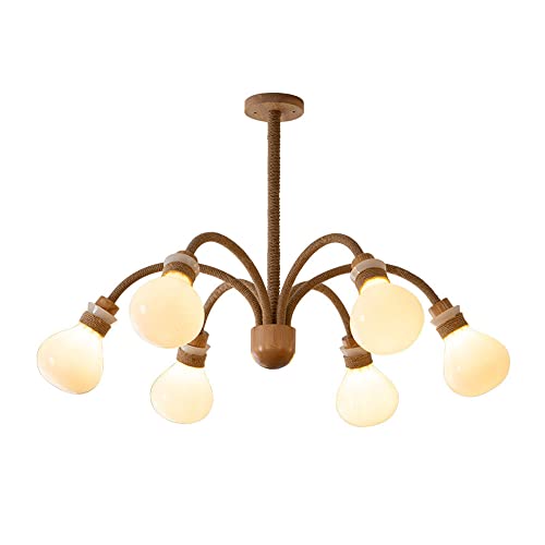 Corde de chanvre rustique suspension pendante bois et verre de lait