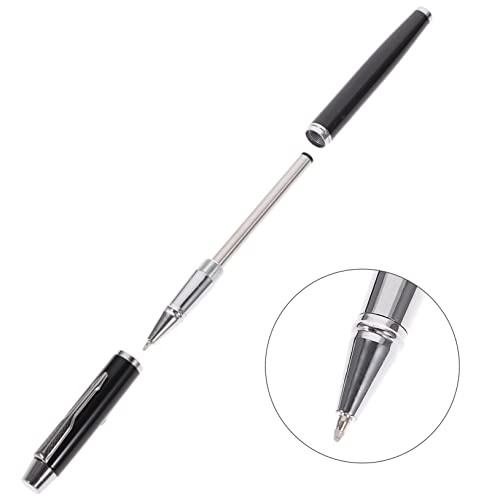 Bolígrafo de firma negro contra pérdidas con estuche de metal rectangular protector 4