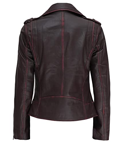 Blingsoul Dark Brown Leather Jacket Women | [1300884] Kirsten, L #TOP2