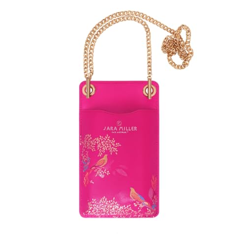 Pochette téléphone Sara Miller Chelsea Rose avec porte-cartes et bandoulière sangle chaîne