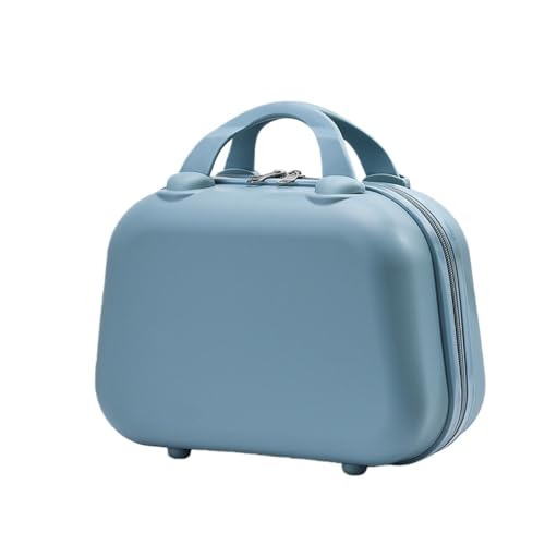 【ChopEase】化粧箱、ヴィンテージ荷物デザイン 14インチの化粧品ケース、女性用小型荷物、お土産用スーツケース、かわいい、機内持ち込み用小型バッグ (ダークブルー)