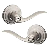Weiser Toluca Satin Nickel Door Handle, Reversible Privacy Lever, Interior Door Handles for Bedroom and Bathroom Doors, Keyless Bathroom/Bedroom Door Lock, Traditional Home Décor