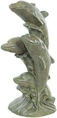 Quad Dolphins- 21" h x 10" w x 8" Dia- Slate