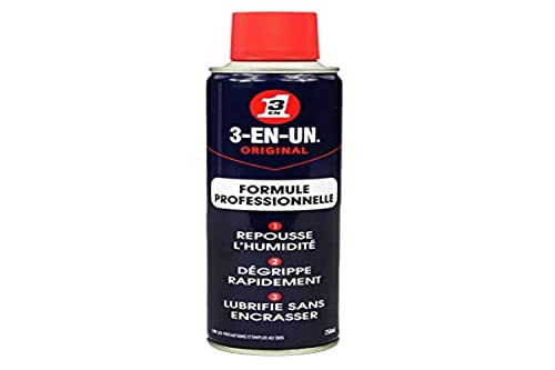3-EN-UN • Huile Formule Professionnelle • Aérosol • Sans Silicone • Ultra Fluide • Pénètre rapidement • Multifonctions • 250ML