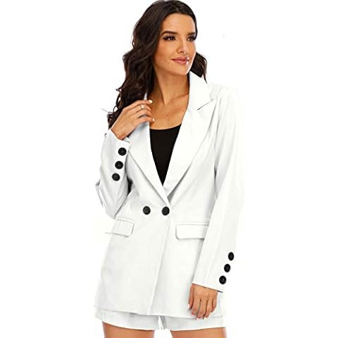 DYMADE Women's Blazer Long Sleeve Open Front Vest and Shorts Outfit Suit Set Cover