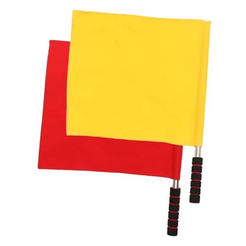 CONGARTENO 2 piezas Banderas de Señalización para Árbitro de Banderas Deportivas de Seguridad Rojo y Diseño y Resistente Agarre Antideslizante para Eventos y Tráfico