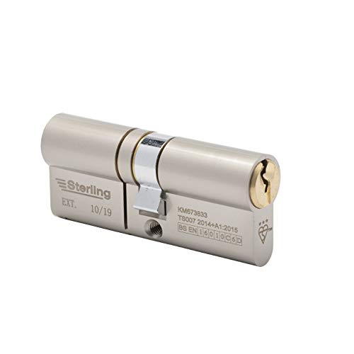 Cilindro de puerta europeo de 3 estrellas con acabado doble de latón y níquel de 90 mm 6