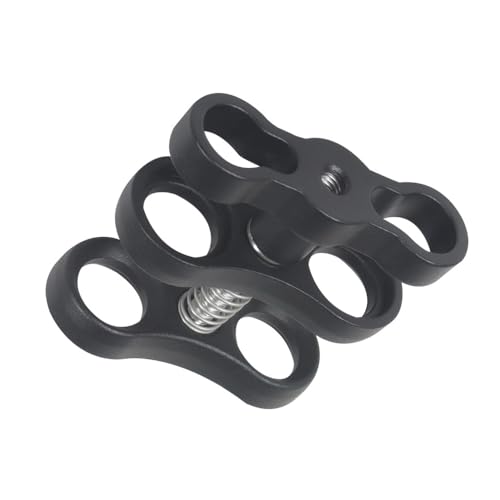 Hsthe Sea Aluminiumlegierung Tauchlicht-Clip, Tauchlicht-Butterfly-Klemmarm, Klemmmontage, Kugelgelenk-Anschluss, Aluminium-Kugelklemme, Montageklemme, Adapter, Ersatzkamera, 2 Stück