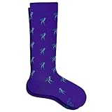 Lily Trotters Athletic Compression Socks, Knee High Support, 15-20mmHG, Flock-on-Sock, Purple, S/M