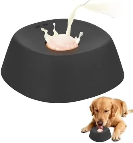 Dog Lick Bowl with Rolling Ball, Slow Feed Liquid Dog Bowl for Bone Broth, Yogurt & Wet Food, Anti-Slip Lick Ball Bowl for Dogs & Cats, Suitable for Small Medium Large Breeds