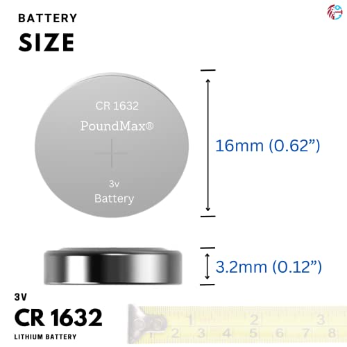 Baterías PoundMax CR1632 3V Litio botón 5 unidades miniatura 5