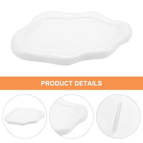 APOMOONS Ceramic Cloud Shape Jewelry Dish - White Trinket Tray for Perfume, Ring Holder, Key Storage - Decorative Vanity Aesthetic Room Decor - Cosy Home Interiors APOMOONS Ceramic Cloud Shape Jewelry Dish - White Trinket Tray for Perfume, Ring Holder, Key Storage - Decorative Vanity Aesthetic Room Decor - Image 3