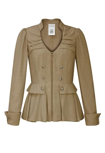 CHIC STAR Womens Tencel Zip Pleats Blazer