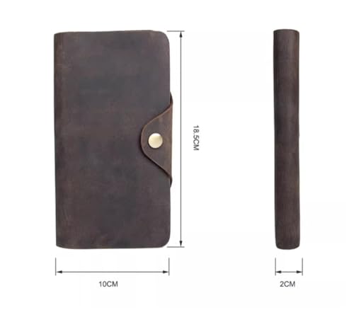 Wallet Coin Pocket Leather Men's Wallet Brown Tri-fold Short Purse Men's Business Casual Snap Coin Pocket Card Holder Wallet For Men Women2
