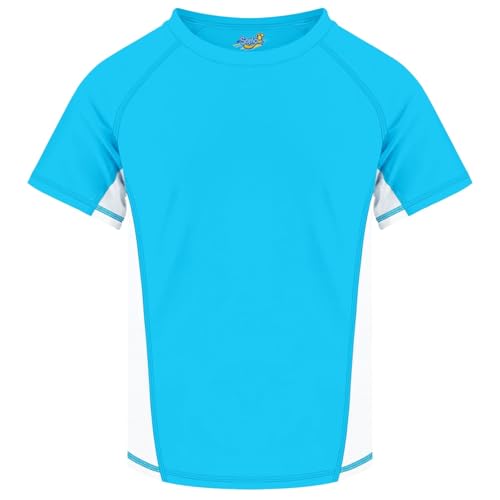 Image of Semois Boys Rash Guard Swim Shirt Short Sleeve Swimwear Toddler Kids Youth Rashguard Water Shirt UPF+ 50 Quick Dry Shirt