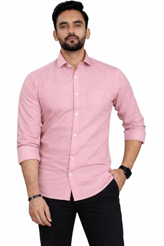 Image of Men Cotton Blend Full Sleeve Shirt for Man | Casual Business Party Festival Regular Fit, Long Sleeve with Chest Pocke | Formal Shirt for Men