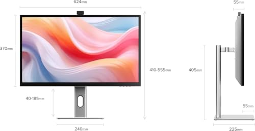 Image of ALOGIC Clarity Pro 27 inch 4K UHD Monitor with Webcam, USB-C Docking Monitor with 65W Power Delivery, IPS Display, HDMI, USB Hub, 27 Inch Professional Computer Monitor for MacBook, Windows & macOS | 27 4K Ahva Ips, 8MP Retractable Webcam, 65W USB-C Pd, Hdmi2.1, Dp1.4, USB Hub, Stereo Speakers
