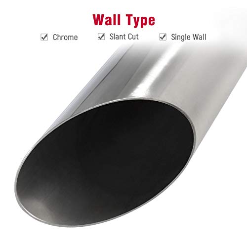2 Pcs Universal Stainless Steel Exhaust Tip 2.25" Inlet 3.5" Outlet 18" Long Car Truck Weld On Exhaust Tailpipe Tips Slant Cut #TOP4