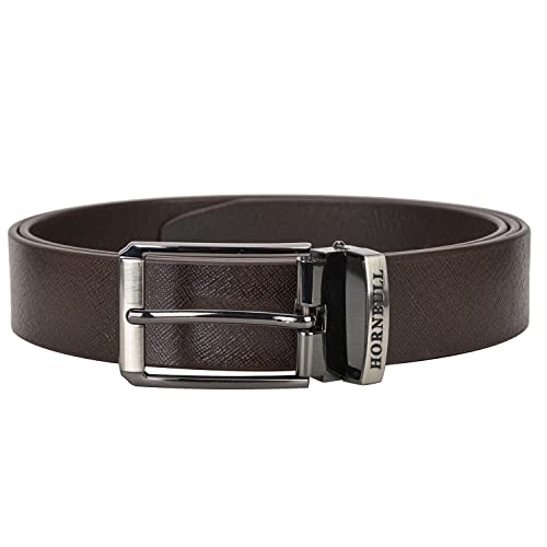 Image of HORNBULL Alan Mens Leather Belt | Brown Leather Belt For Men | Formal Mens Leather Belt