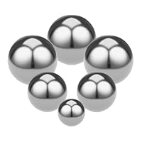 Relaxdays Gartenkugeln, Edelstahl, 6er Set, Ø 6, 9, 12 cm, Dekokugeln für Garten, spiegelpoliert, schwimmend, Silber