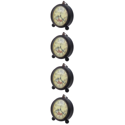 PRETYZOOM 4 Piezas Despertador Retro Despertador estetico Moderno Radio decoración Alarma de batería luz Siglo Relojes Conveniente Despertador Reloj con Pilas Reloj de Mesa para Sala Vidrio