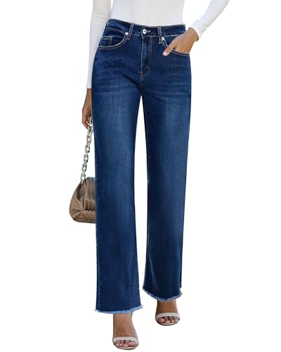 GRAPENT Womens Work Clothes Distressed Jeans for Women Womens Trousers Stretch Jeans for Women Dark Blue XX-Large Fits US Size 20 to 22