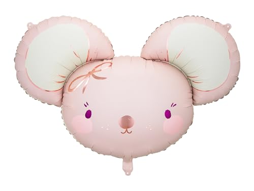 PartyDeco Folienballon Maus 75x46cm - XXL Ballon für Helium oder Luft - Luftballon zur Geburt Babyparty Baby Shower Mädchen Geburtstag - Folienluftballon als Geburtstagsdeko - Hellrosa PartyDeco Folienballon Maus 75x46cm - XXL Ballon für Helium oder Luft - Luftballon zur Geburt Babyparty Baby Shower Mädchen Geburtstag - Folienluftballon als Geburtstagsdeko - Hellrosa