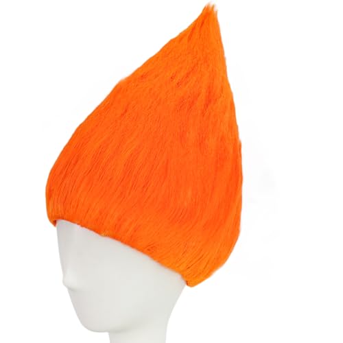 Image of JoneTing Flame Shape Orange Wigs for Halloween Light Orange Funny Wigs
