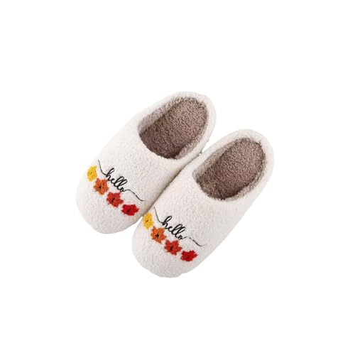 Halloween Spooky Pumpkin Slippers for Women Men Soft Plush Fuzzy Slippers Cozy House Slippers Indoor Outdoor Shoes