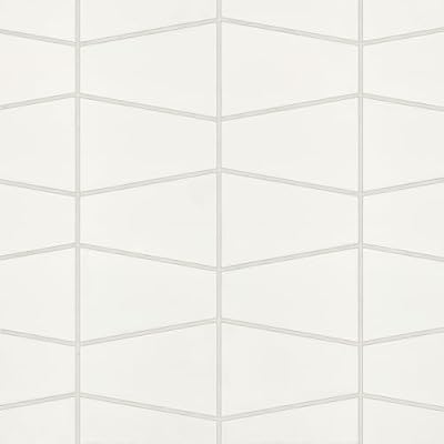 Bedrosians Marin Trapezoid 8 in. x 13 in. Matte Pearl White (White) Porcelain Mosaic Tile (7.49 sq. ft./Case)