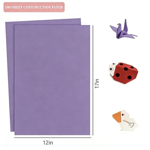 12” x 17” Purple Craft Paper for Art Project Large Purple Paper for Construction Drawing Poster Medium Weight 100 Sheets by Shinok - Used condition - Image 2